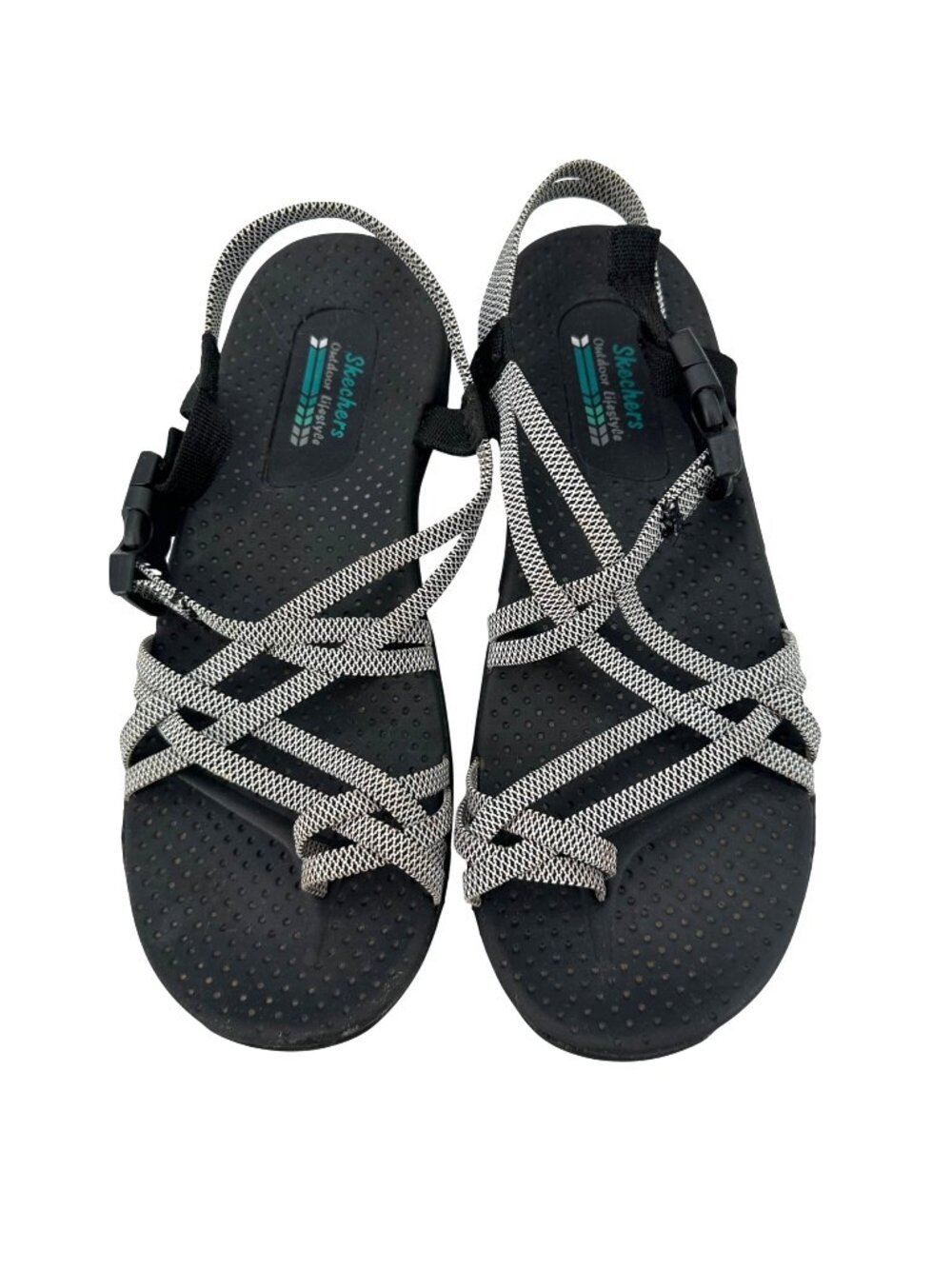 Skechers Outdoor Lifestyle Womens Black Strappy Sandals Size 8